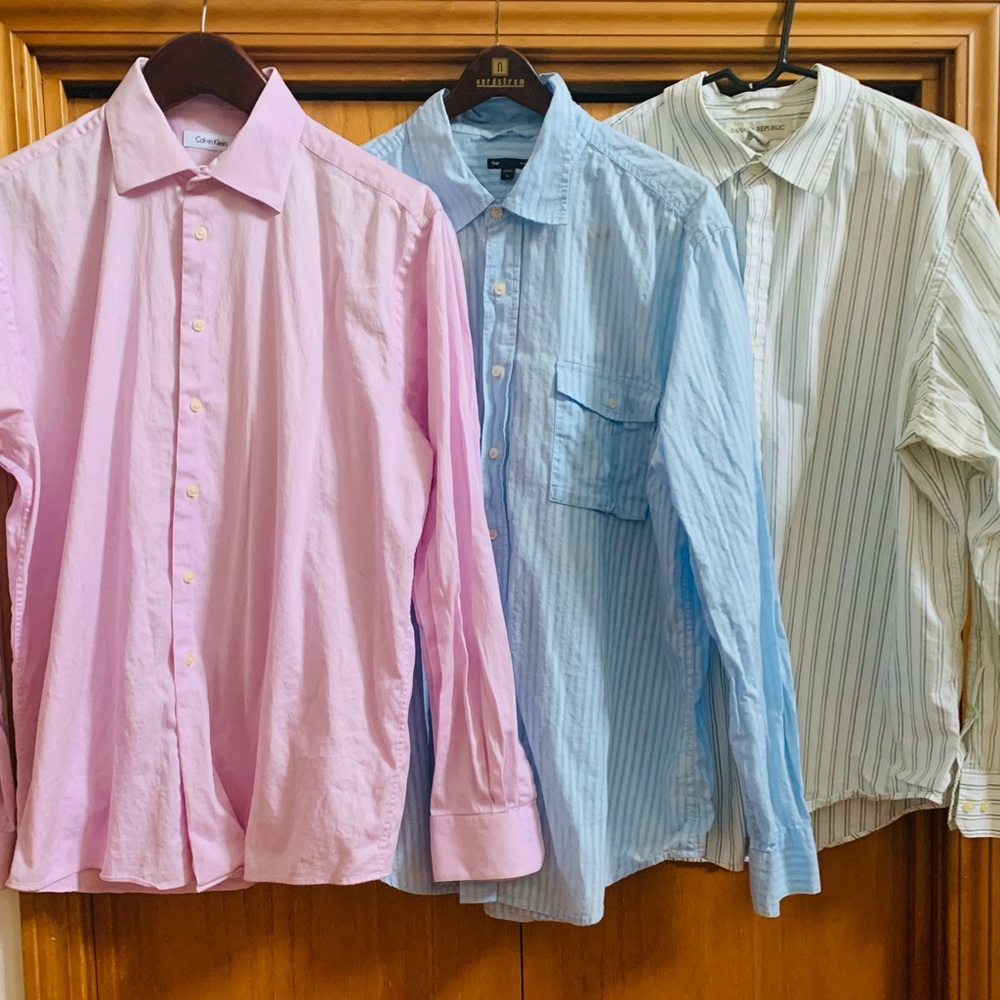 3 Men’s Shirts XL:Calvin Klein, Banana Republic, and Gap , Excellent